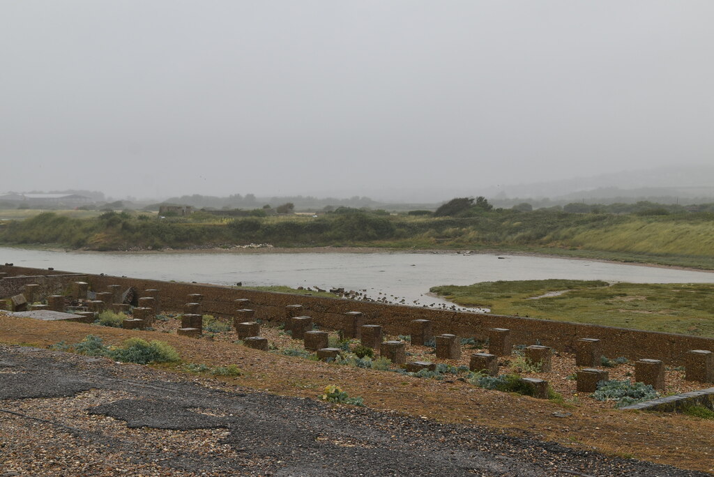 Surviving WWII anti-tank concrete blocks at Tide Mills
